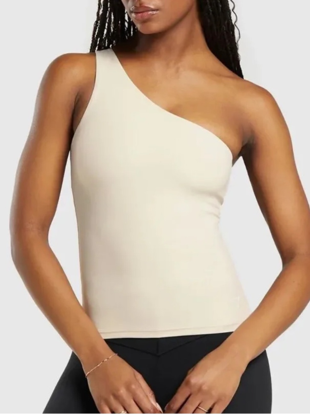 Gymshark One-Shoulder Cream Tank Top